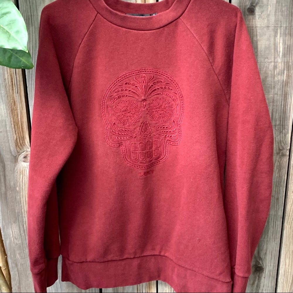 Obey Skull Embroidered Sweatshirt
